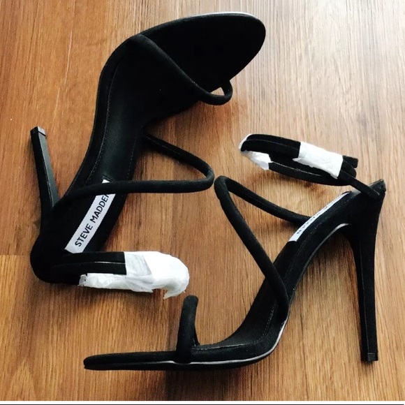 Steve Madden BLACK Tiffany Suede Ankle Spring Wrap - Picture 3 of 5